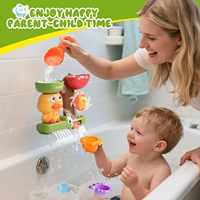 Jouet de bain roue à eau canard jaune mignon avec ventouse, jouet de douche rotatif pour enfants, tout-petits, garçons et filles