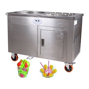 Máquina de rodillo de helado frito tailandés/sartén de helado/máquina de helado de rollos de yogur congelado - Product Image 6