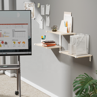 Étagère murale flottante modulaire à 3 niveaux personnalisable FLS-01 en acier et bois, support pour composants TV, organisateur de rangement pour console de jeu, DVD