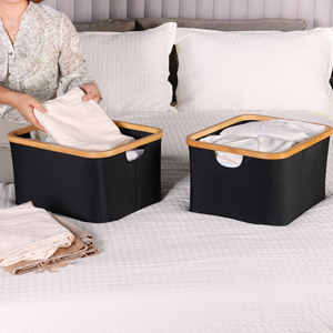 Cesto de Ropa Plegable de Lona de Gran Capacidad con Tela de Bambú, Lavable, Ahorra Espacio, Moderno, para Guardar Juguetes y Ropa - Product Image 4