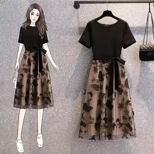 2022 Mùa Xuân/Mùa Hè mới của phụ nữ thời trang giản dị công nghiệp nặng Sequins thêu ngắn tay áo - Product Image 4