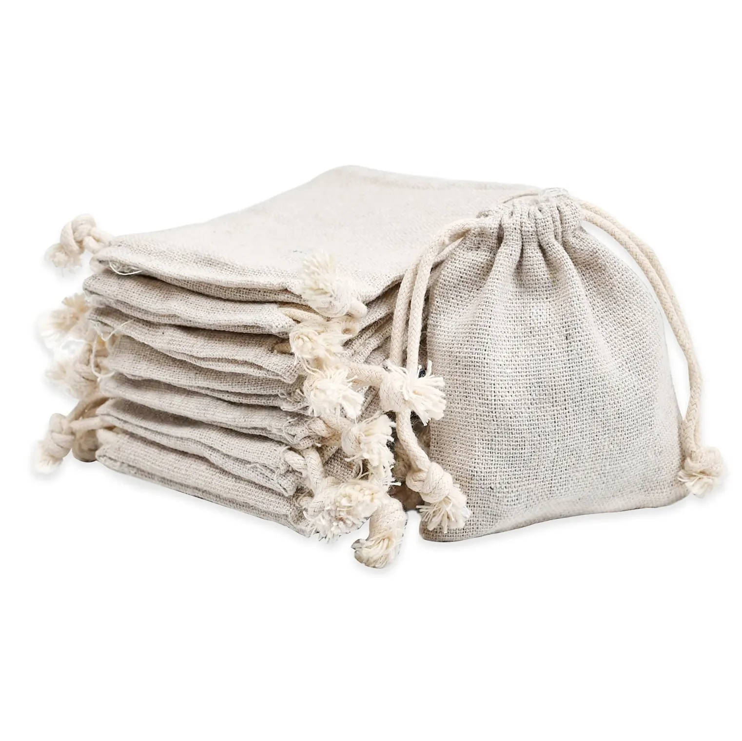 Sacchetti con coulisse in mussola di cotone 8*10CM sacchetti regalo in bustina di cotone organico bianco bustina di tè riutilizzabile con Logo produttore personalizzato