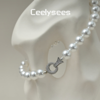 Collier ras de cou en imitation de cristal de Vénus, perle blanche, fait à la main, fermoir scintillant de couleur feu, bijoux de luxe pour femmes, pour mariage