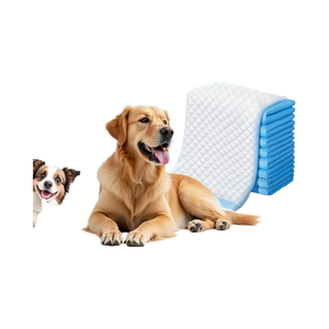 FluffyDream Pañal de plástico ecológico para mascotas Super absorbente impermeable perro cachorro almohadilla de entrenamiento 17,6x23,6 azul allanamiento de morada 50 Uds - Product Image 1