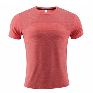 T-shirt pour homme à col rond et ourlet arrondi, de haute qualité, coupe musclée, ajustée, manches personnalisées, logo vierge, t-shirts sans couture pour homme - Product Image 2