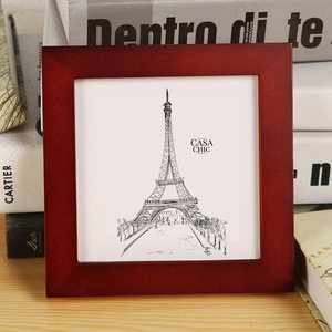 <span class=keywords><strong>Cornice</strong></span> Fotografica Quadrata in Legno Massello con Dipinto Manuale, Montaggio a Parete e da Tavolo, Misure 30x30-50x50cm - Product Image 4