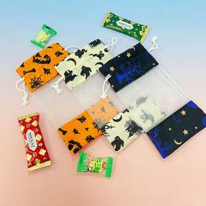 Halloween  Personnalisé  Pochette en coton et en organza Emballage de bonbons Sac à cordon pour bonbons - Product Image 5