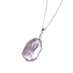 Fashionable Taro Purple Baroque <b>Pendant</b> Necklace Freshwater Light Pink Purple <b>Pearl</b> Large <b>Pendant</b> Stylish Buddhism Inspired - Product Image 5