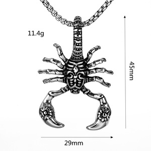 Collar con colgante de escorpión de acero inoxidable para hombre, diseño geométrico de insecto, joyería de moda - Product Image 5