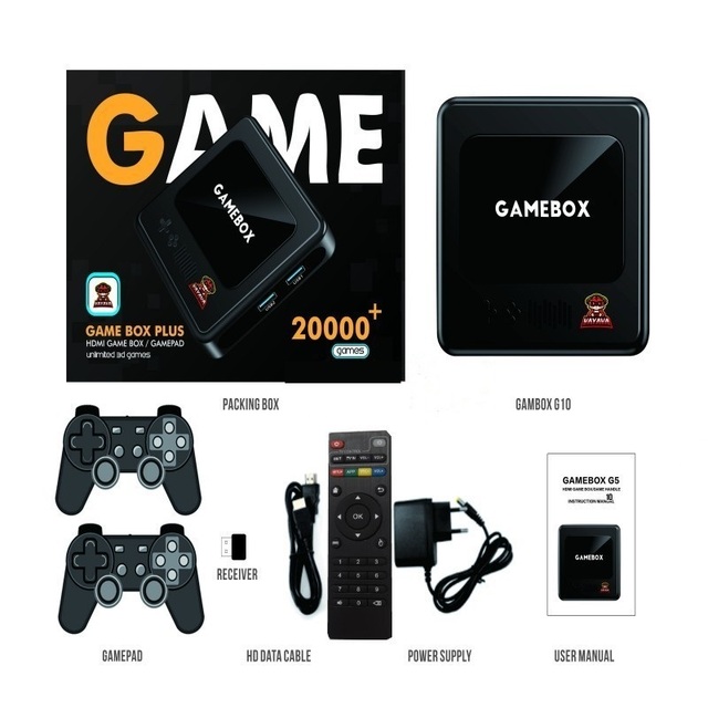 G10 Dual System 4K TV Game Box  Wireless Android OS 3D Gaming Device with 2.4G Controllers for Home Entertainment