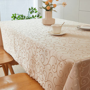 Fábrica al por mayor precio barato Estilo nórdico poliéster Jacquard manteles mantel explosiones redondo Rectangular mantel - Product Image 5