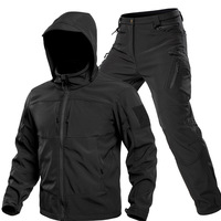 Veste tactique d'hiver pour homme, doublée polaire, épaisse, coupe-vent, en tissu doux effet peau de requin pour l'extérieur