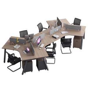 Đơn giản hiện đại hiện đại rắn gỗ máy tính trạm văn phòng bàn Ghế kết hợp nhân viên sáng tạo hình dạng đặc biệt chủ thẻ bàn 35/6 - Product Image 5