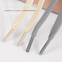 Lacets plats en polyester de couleur unie, résistants à l'usure et anti-boulochage, personnalisables en longueur, largeur et couleur pour baskets