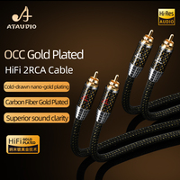 Pour ATAUDIO 2RCA OCC câble Audio plaqué or paire HI-FI pour Home cinéma TV haut-parleurs amplificateurs mélangeurs RCA PVC Microphone