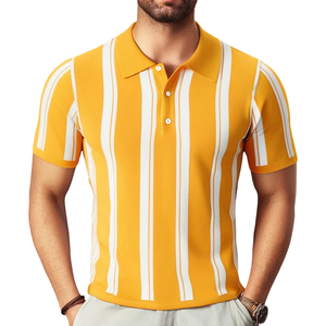 <span class=keywords><strong>Polo</strong></span> de Punto para Hombre con Cuello a Rayas y Botones, Estilo Casual de Verano, Cuello Solapa Delgado de Alta Calidad - Product Image 3