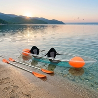 Kayak transparent à fond clair pour PC, canoë en verre, kayaks en cristal très demandés pour le divertissement
