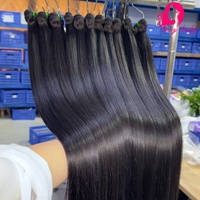 Extensions de cheveux naturels vierges de haute qualité, 100 % cheveux humains, pleine densité, cuticules alignées, double trame, tissage machine, cheveux bruts, lisses