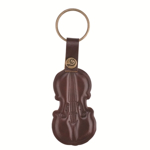 Wholesale Handmade Cowhide Instrument Keychains Multi‑style Embossed Brass Snap Button Leather Key <b>Ring</b> Music Souvenir Gift - Product Image 6