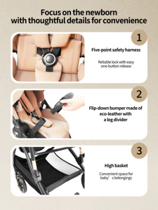 <span class=keywords><strong>Passeggino</strong></span> 3-in-1 con <span class=keywords><strong>Culla</strong></span> e Seggiolino Auto - <span class=keywords><strong>Passeggino</strong></span> Pieghevole per Neonati con Seduta Reversibile - Product Image 4