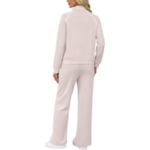 Ensemble de salon 2 pièces pour femme, tenues assorties, ensemble pantalon tricoté à manches longues et à capuche, mode décontractée d'automne, vêtements de voyage - Product Image 5