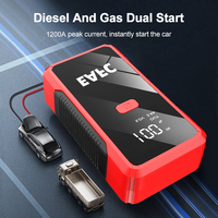 EAFC Démarreur d'urgence portable multifonctionnel 1200A Peak Dual-Start pour véhicules essence/diesel 12V