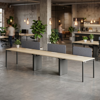 Bureau modulaire moderne pour 4 personnes, design autoportant, extensible, en métal, idéal pour l'école, l'hôtel et le bureau - Vente en gros usine