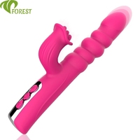 Hochwertiger Doppelfunktions-Teleskop-Leck-Stimulator, Wasserdichter Stoß-Klitoris-Stimulator, Intelligenter Vibrator mit Vibrierender Zunge, Sexspielzeug