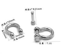 304 acier inoxydable vis D-Ring ancre manille fermoirs médaillon boucle, pour Bracelets collier fabrication