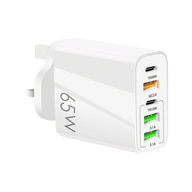 USB Type C Wall Plug Charger Custom Logo 65W Multi Port Universal Fast Charger Adapter for Travel
