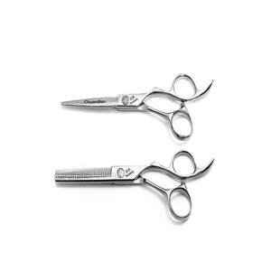 Tijeras Profesionales para Cabello ChuanBen de 5.5 Pulgadas, Acero Inoxidable, Tijeras Planas y de Entresacar, para Diestros, Color Plateado - Product Image 1