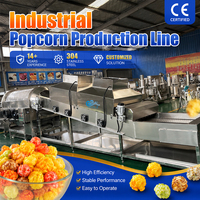 Ligne de production de pop-corn champignon à longueur personnalisable, chauffage électromagnétique, machine de traitement automatique du pop-corn à grande échelle