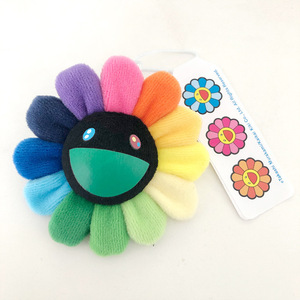 Nouveau porte-clés en peluche <span class=keywords><strong>fleur</strong></span> <span class=keywords><strong>Takashi</strong></span> Murakami, mignon porte-clés Murakami, mini porte-clés en peluche coloré Smily Sunflower - Product Image 4