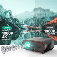 ODM A10R Siyah Yıl Sonu İndirimi 14300 lümen Ultra Parlak 4K LCD Dahili Hoparlörlü Dış Mekan Partisi Android Akıllı Wi-Fi Projektör