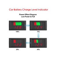 Indicateur de capacité de batterie LED 12V 24V 36V 48V 60V, voltmètre, testeur de tension numérique pour affichage du niveau de charge de la batterie de voiture M119