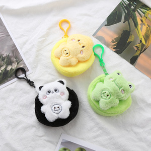 <strong>Funny</strong> Mini Coin Purse Keychain Animal Bear Rabbit Panda Plush Key Chain <strong>Headphones</strong> Lipstick <strong>Headphone</strong> Storage Bag Wallet Keyring - Product Image 4
