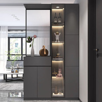 Meuble de salon moderne en bois massif NuoXingJia avec étagère à chaussures, armoire et écran lumineux pour entrée