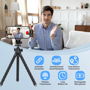 K9 giảm tiếng ồn không dây Lavalier <span class=keywords><strong>Microphone</strong></span> ve áo không dây mic Micro Tie cho điện thoại thông minh máy ảnh Android vlog - Product Image 3