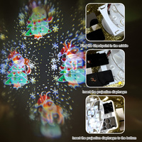 Weihnachts baum Projektor Light Topper Bunte Schneeflocke und Golds tern mit Weihnachts mann und Weihnachts mann Projektion