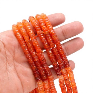 Perles Heishi facettées en cornaline AAA de 6 mm à 7 mm, perles de pierres précieuses naturelles pour la fabrication de bijoux, brins de 16 pouces à prix de gros - Product Image 1