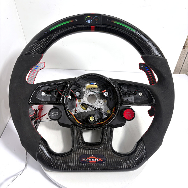 Carbon Fiber Audi LED Paddle Shifters Steering Wheel for A3 A4 A5 A6 A7 RS3 RS5 Q5 Q7 Q8 S3 S4 S5  B8 B9