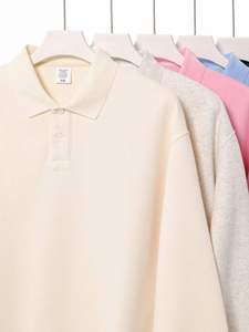 H5492 Nouveautés Vente en gros Sweat-shirts personnalisés en coton mélangé 350 grammes Col polo Sweat-shirts unisexes - Product Image 4