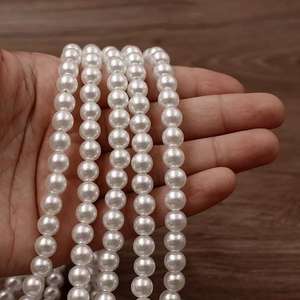 High Quality White Freshwater <b>Pearl</b> Beads Diy Jewelry <b>Loose</b> Beads FUYU YLY0013 2.5cm Width 80-100cm Length Casual Metal - Product Image 2