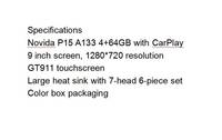 Lecteur MP5 pour voiture 9/10 pouces, 4+64 Go, CarPlay, écran tactile 1280*720, radiateur, ensemble 7-en-1, boîte couleur