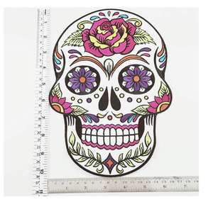 꽃 눈 패치와 DIY 미소 죽음의 유령의 날 사랑 절대 죽지 않습니다 로커빌리 레이디 라이더 히피 펑크 문신 패치 - Product Image 3