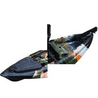 Kayak de pêche de 2,9 m en plastique LLDPE rotomoulé avec sondeur de poissons pour sports nautiques, 1 personne, surf