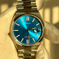 Montre automatique de luxe pour homme en acier inoxydable argenté, 40 mm, cadran à aiguilles lumineuses, résistante à l'eau 5 BAR
