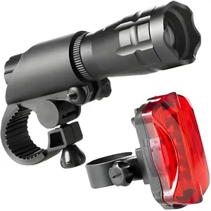 Juego de faros delanteros LED de aluminio de 3W y luces traseras ABS-Lámparas de bicicleta alimentadas por batería de 120Lm-OEM/ODM disponible