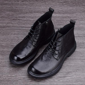 Botas Oxford Cuadradas para Hombre, Último Modelo, Parte Superior de Cuero Genuino, Suela de Goma Antideslizante, Cómodas para Caminar, Casuales, Personalizables - Product Image 2