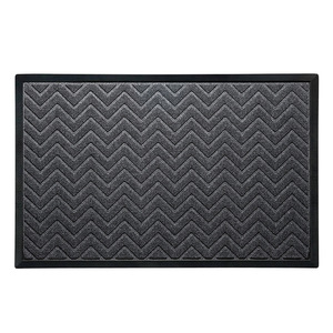 EIFFEL HOME Four Seasons Korean Style Striped Rectangular Medium Thickness Floor Mat Black W-pattern Polypropylene Door Mat - Product Image 5